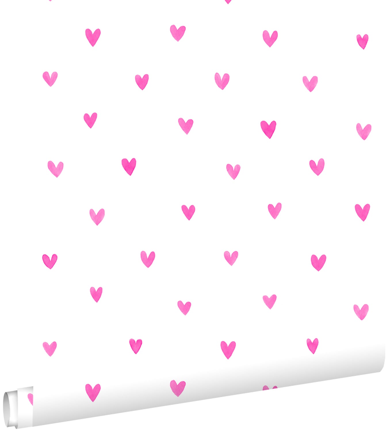 ESTAhome behang hartjes fuchsia roze - 53 cm x 10.05 m - 138866