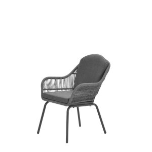 Triton dining fauteuil – carbon black – rope mid grey – mystic grey