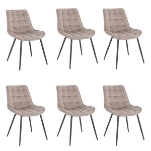 Home Deluxe gestoffeerde stoel IKALO lichtbruin Aantal: 6