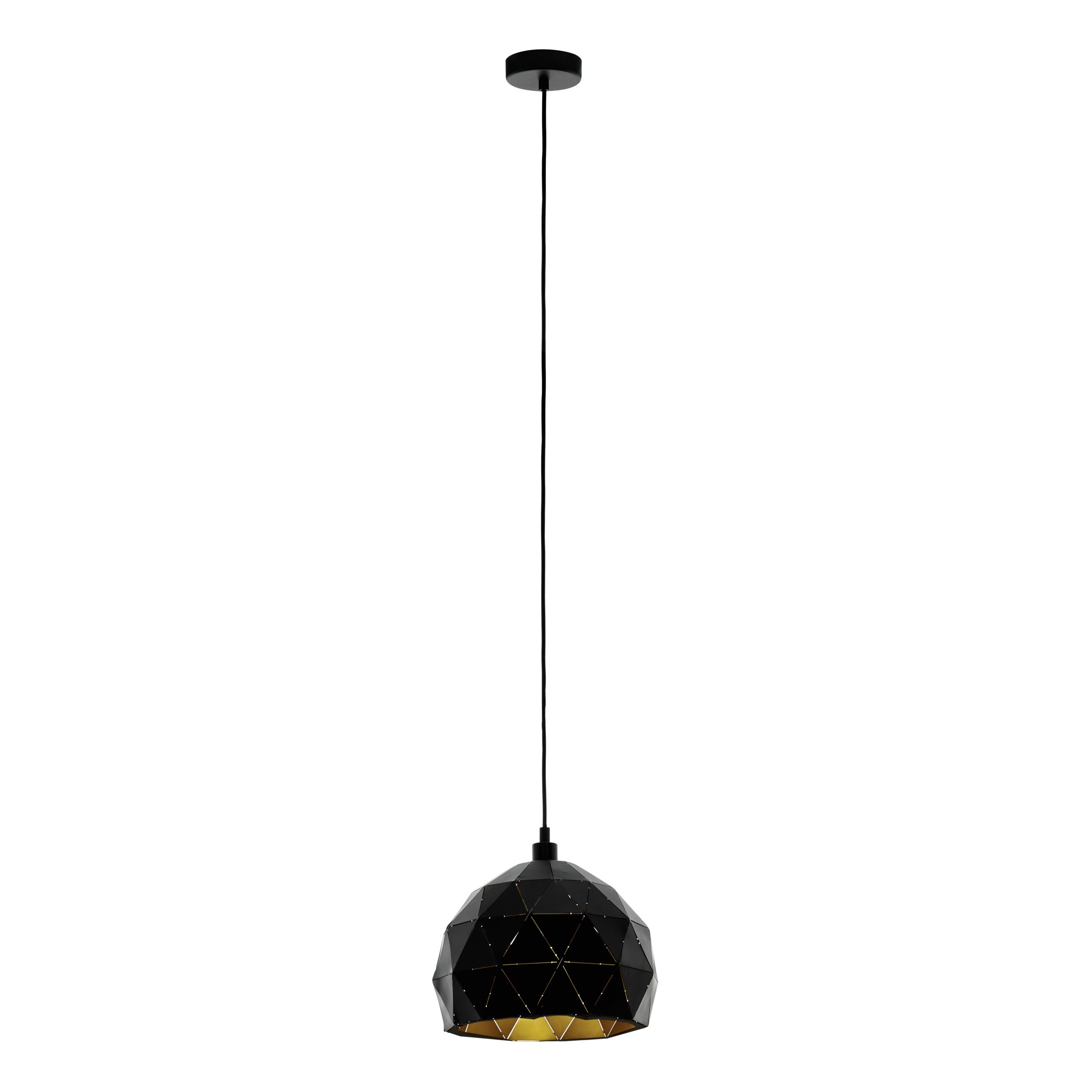 EGLO hanglamp Roccaforte - e27 - ø30 cm - zwart/goud