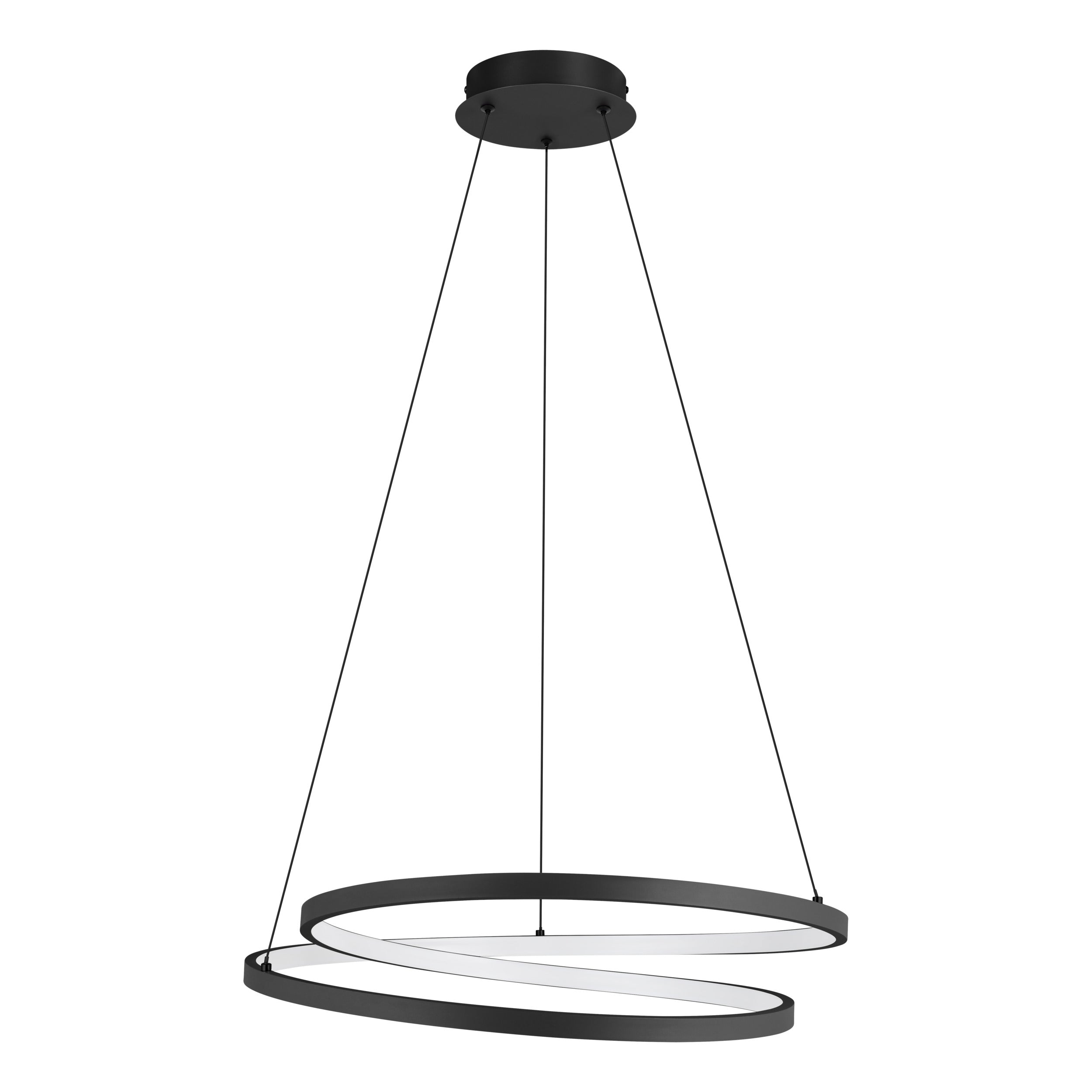 EGLO hanglamp Ruotale - led - ø 55 cm - zwart/wit