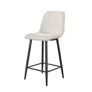 Giga Meubel Barstoel Rib Rock – Crème Ribstof – Zithoogte 67cm – Set v Giga Meubel Barstoel Rib Rock – Crème Ribstof – Zithoogte 67cm – Set v