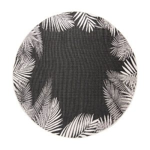 Rond Buitenkleed Leaf – Zwart – dubbelzijdig – EVA Interior Rond Buitenkleed Leaf – Zwart – dubbelzijdig – EVA Interior
