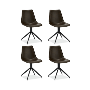 Furnhouse eetkamerstoel Isabel – Donkerbruin – Kunstleer – Set van 4