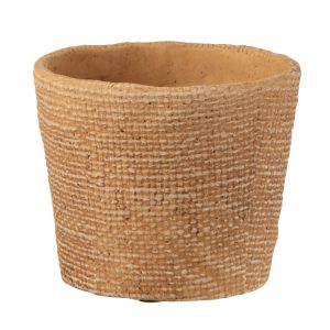 J-Line bloempot Bistro – cement – naturel – small – 2 stuks – Ø 12.5 c
