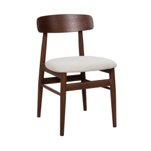 Giga Meubel Eetkamerstoel Liza – Stof/Metaal – Walnoot – Set van 2 Giga Meubel Eetkamerstoel Liza – Stof/Metaal – Walnoot – Set van 2