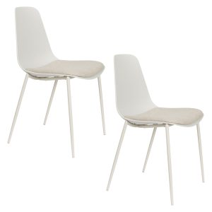 Housecraft Living Jeffrey Eetkamerstoelen Wit – Set van 4