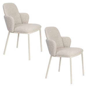 Housecraft Living Jerrico Eetkamerstoelen Licht Beige – Set van 2