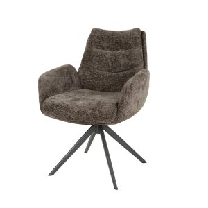 Giga Meubel Eetkamerstoel Lounge – Taupe – Draaibaar – Set van 2 Giga Meubel Eetkamerstoel Lounge – Taupe – Draaibaar – Set van 2