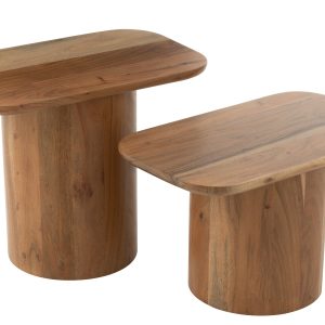 J-Line bijzettafel Acacia – hout – naturel – set van 2 J-Line bijzettafel Acacia – hout – naturel – set van 2
