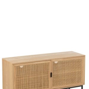 J-Line kast Vierkant – hout/metaal – naturel/zwart – large