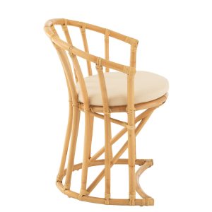 J-Line stoel + kussen – jute/textiel – naturel/wit
