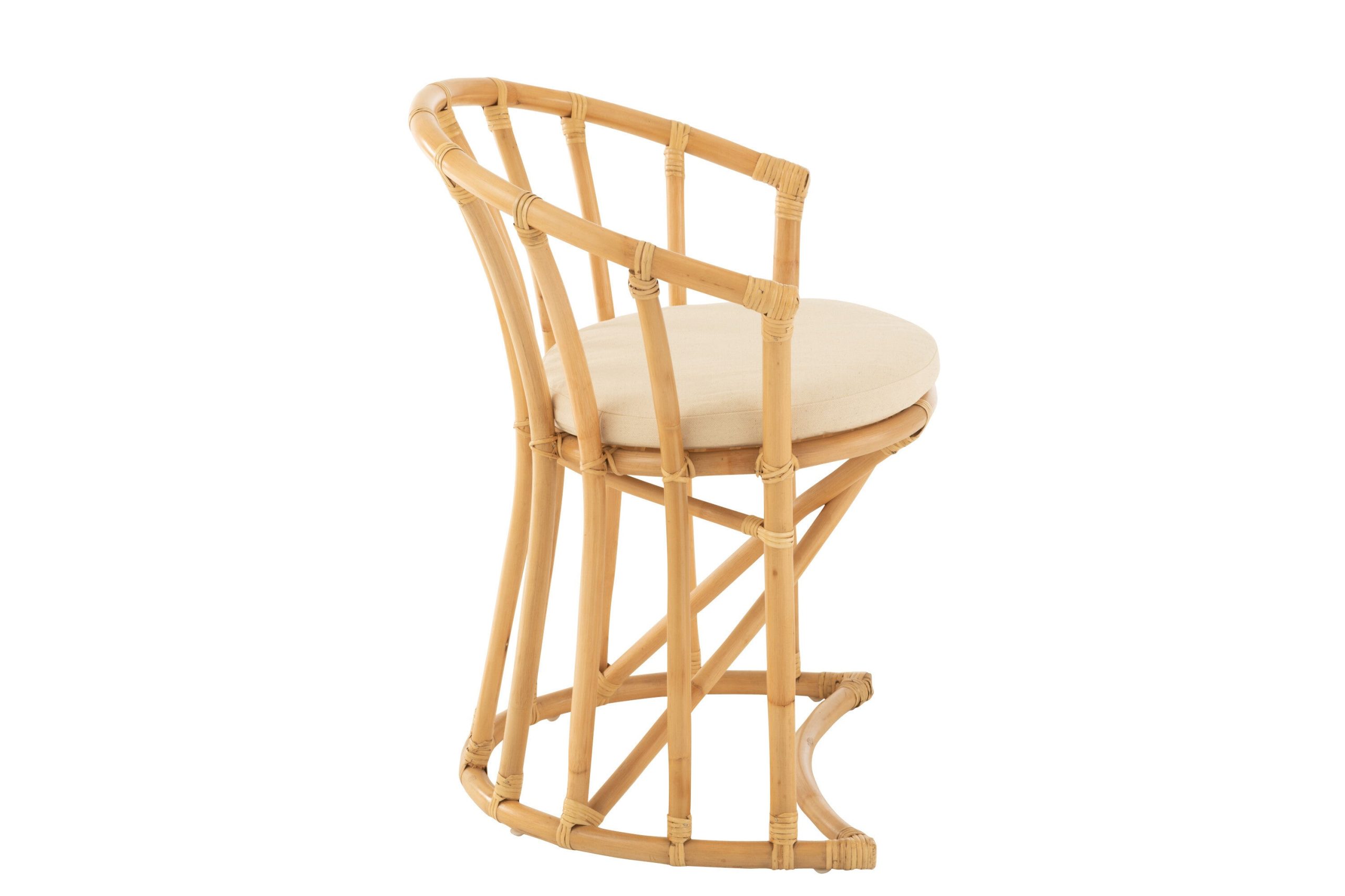J-Line stoel + kussen - jute/textiel - naturel/wit