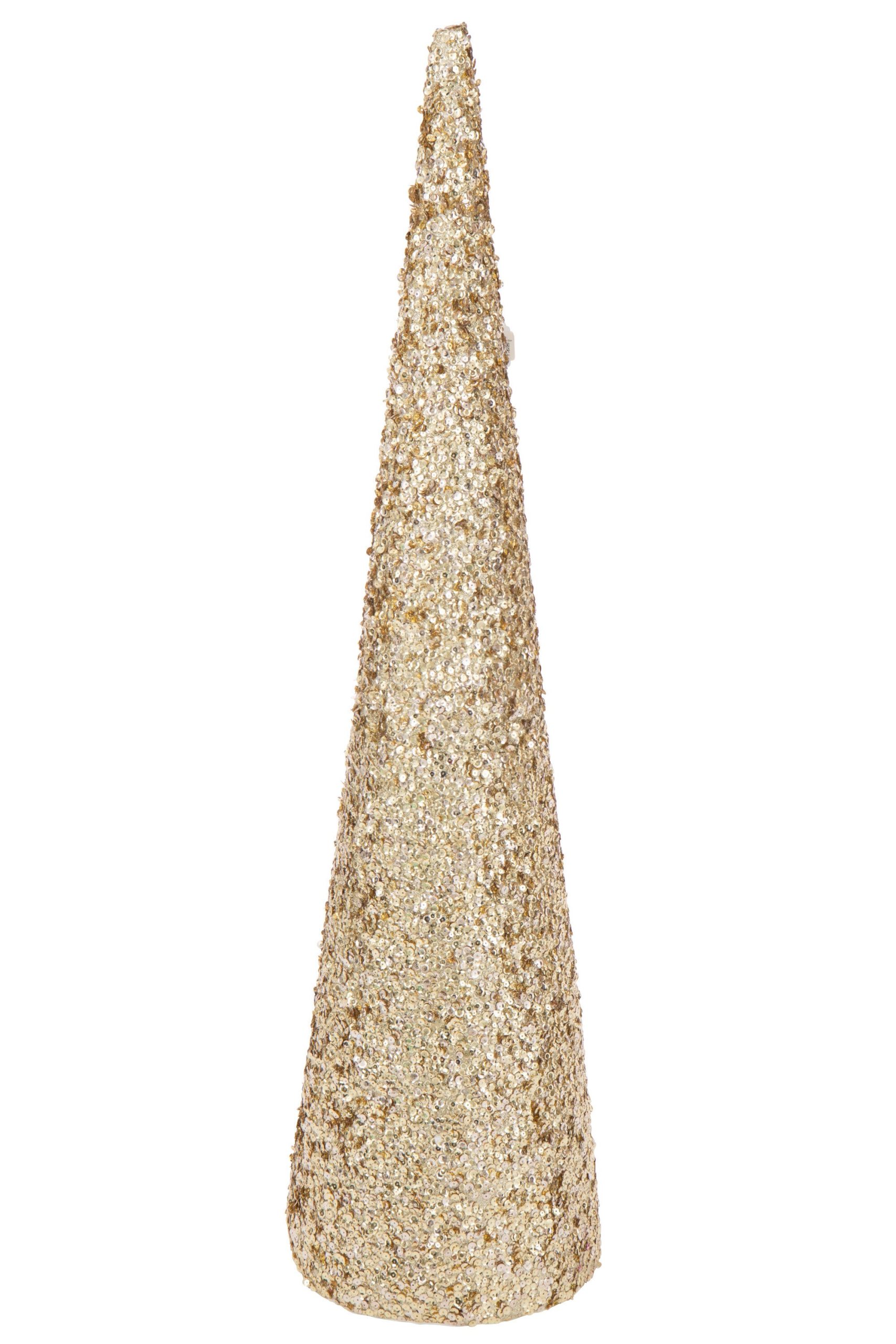 J-Line decoratie Kegel Pailletten Schuim - kunststof - goud - large