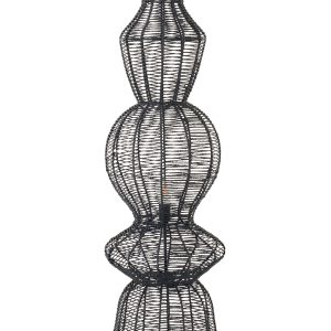 J-Line vloerlamp Touw – metaal – zwart