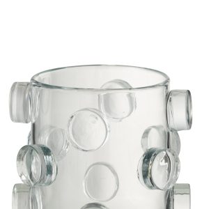 J-Line vaas Pebbles – glas – transparent – small – Ø 21.5 cm