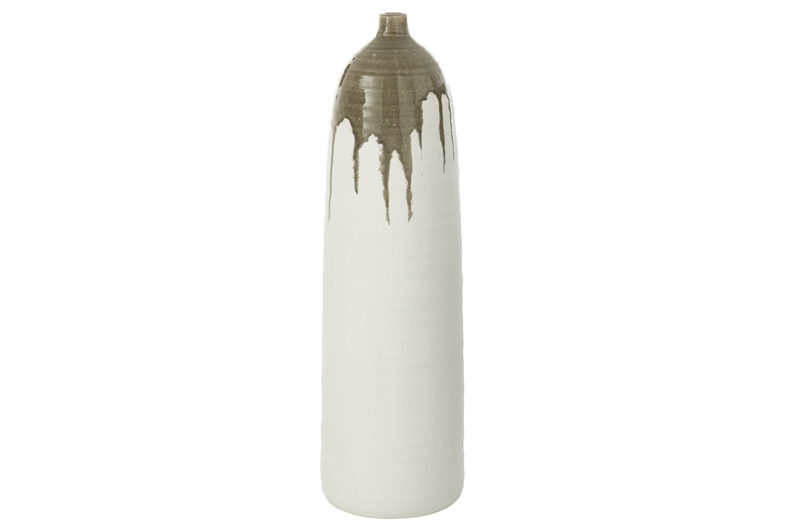 J-Line vaas Olea Fles - olijfgroen/wit - large - 67.5 cm hoog