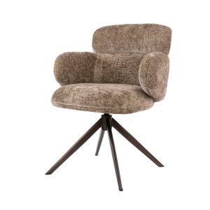Giga Living Eetkamerstoel Flex – Champagne/Bruin – Draaibaar – Set van Giga Living Eetkamerstoel Flex – Champagne/Bruin – Draaibaar – Set van