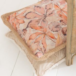J-Line kussen Garden – polyyester – beige/groen