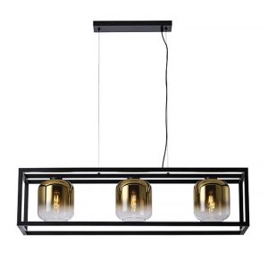 Freelight hanglamp Dentro – 3 lichts – 110x 130 cm – zwart goud Freelight hanglamp Dentro – 3 lichts – 110x 130 cm – zwart goud