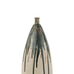 J-Line vaas Verf – keramiek – naturel/groen – small – 51 cm hoog