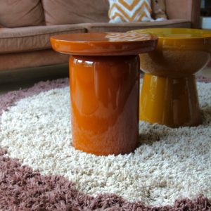 Interieur05 vloerkleed Pilo – hoogpolig – beige/bruin – Ø200 cm