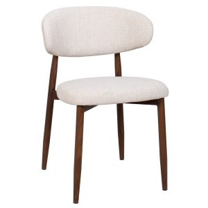 Giga Meubel Eetkamerstoel Alexia – Beige/Walnoot – Set van 2 Giga Meubel Eetkamerstoel Alexia – Beige/Walnoot – Set van 2