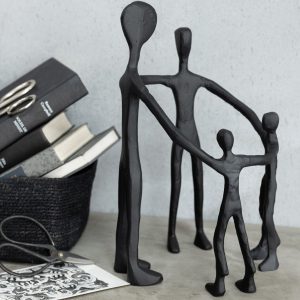 J-Line decoratie Familie Kring – aluminium – zwart