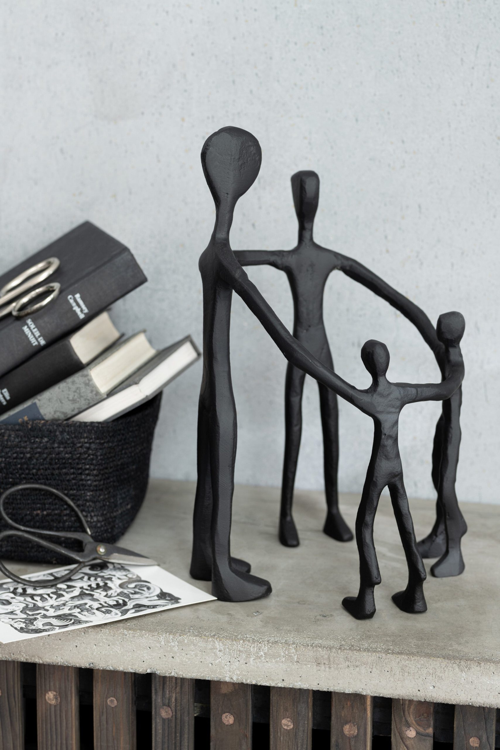 J-Line decoratie Familie Kring - aluminium - zwart
