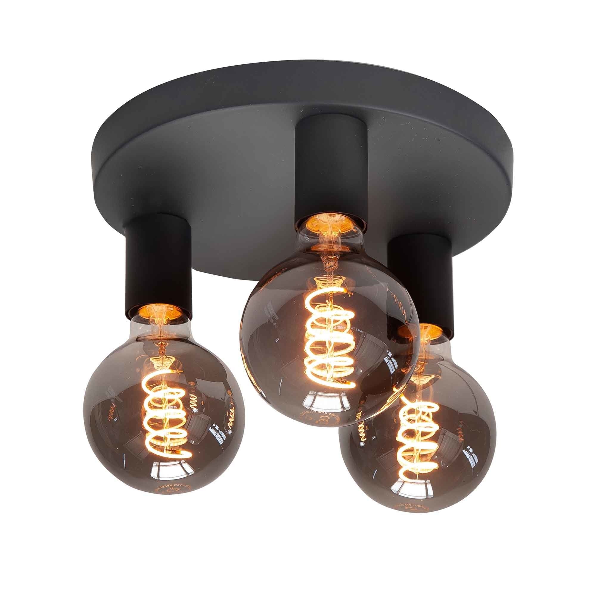 Highlight plafondlamp Basic - 3 lichts - 25 x 9.5 cm - zwart