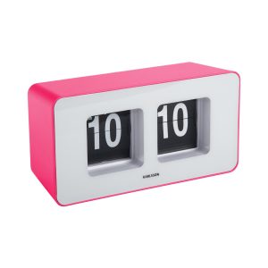 Karlsson wandklok Funky Flip – roze – 7×17.7×9.2cm