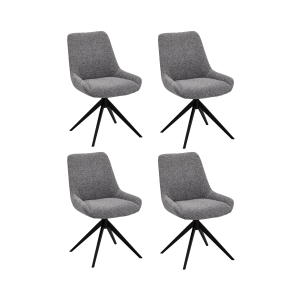 Furnhouse eetkamerstoel Helena – Grijs – Stof (Bouclé) – Set van 4