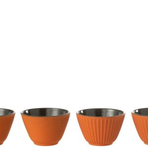 J-Line theemok – metaal – oranje – 2 dozen van 2 stuks