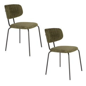 Housecraft Living Jaze Eetkamerstoelen Groen – Set van 2