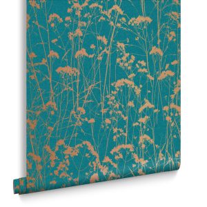 Graham & Brown Vliesbehang – Grace Teal – 10mx53cm
