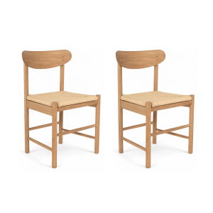 Furnhouse eetkamerstoel Malou – Natuurlijk eikenhout – Papiergaren – S