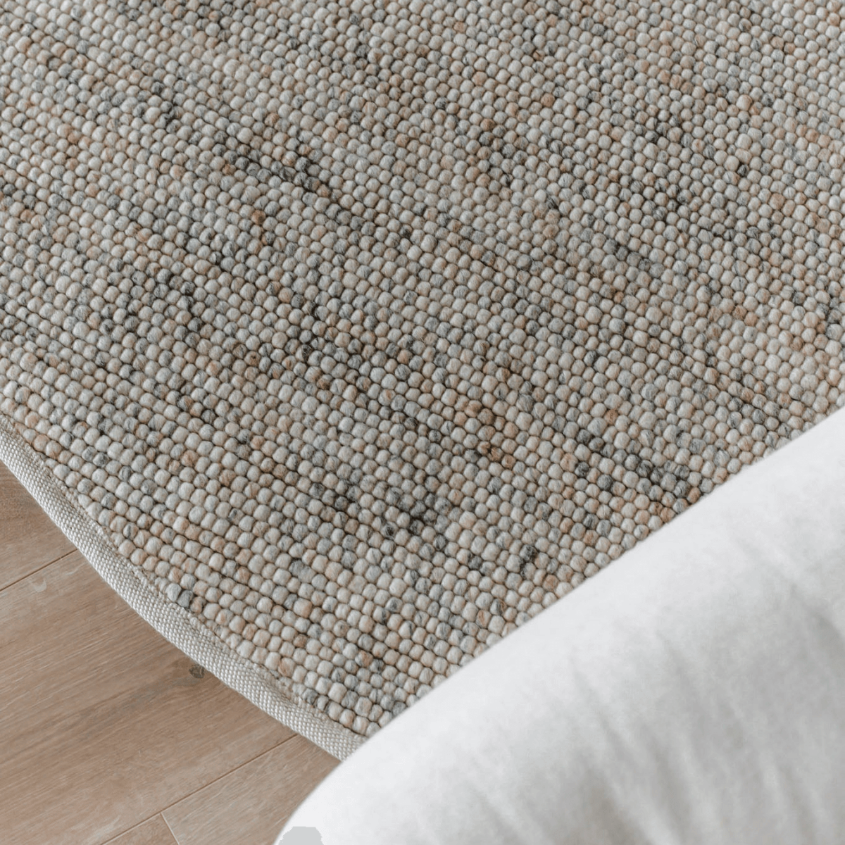 Interieur05 Rond Wollen Vloerkleed Beige/Wit Gemeleerd Vik - 240 x 240