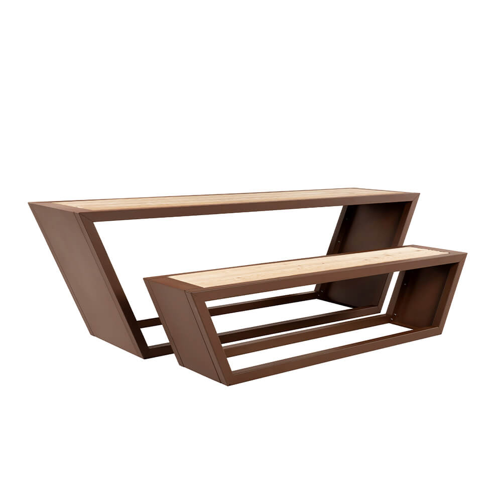 HOME DELUXE Stalen zitset KOBON Bruin - Made in Germany - 1 x bank + 1