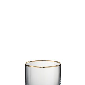 J-Line glas Rand Cilinder – glas – transparant/goud – 6 stuks J-Line glas Rand Cilinder – glas – transparant/goud – 6 stuks