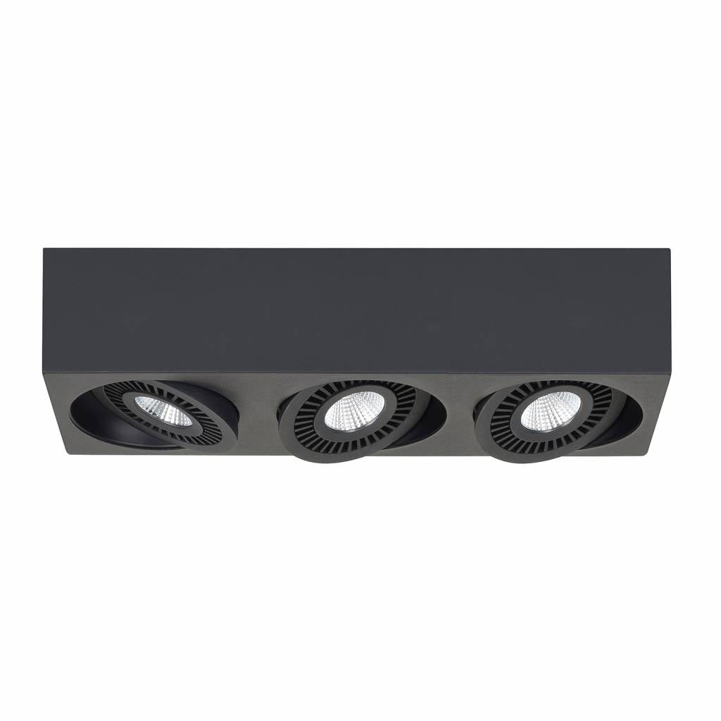Highlight spot Eye - 3 lichts - 36 x 9 cm - zwart