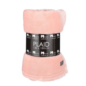 In The Mood Collection Famke Fleece Plaid – L180 x B130 cm – Perzik