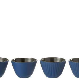 J-Line theemok – metaal – donkerblauw – 2 dozen van 2 stuks