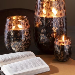 J-Line geurkaars Mia – Leather & Leaves – glas – zwart/mix – small – 9 J-Line geurkaars Mia – Leather & Leaves – glas – zwart/mix – small – 9