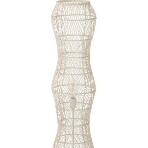 J-Line vloerlamp Getwist – rotan/metaal – wit