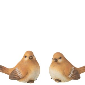 J-Line figuur Vogel – porselein – bruin – large – 2 stuks J-Line figuur Vogel – porselein – bruin – large – 2 stuks