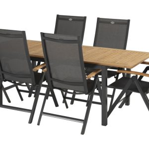 Hartman Tuinstoel Aruba – Antraciet Aluminium – Verstelbaar – Set van