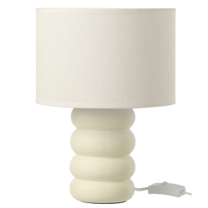 J-Line tafellamp Eva – keramiek/linnen – wit