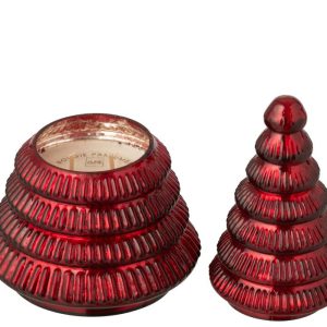 J-Line geurkaars Boom Geribbeld – Christmas Berries – glas – kerstrood J-Line geurkaars Boom Geribbeld – Christmas Berries – glas – kerstrood