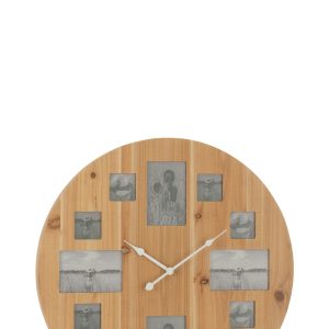 J-Line klok Foto – hout – naturel – Ø 60 cm J-Line klok Foto – hout – naturel – Ø 60 cm