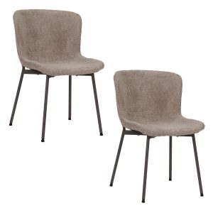 Housecraft Living Maryan Eetkamerstoelen Taupe – Set van 2 Housecraft Living Maryan Eetkamerstoelen Taupe – Set van 2